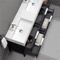 Modern Black Double Bathroom Vanity, 56